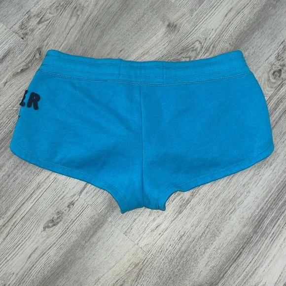 NEW Hollister Surf Shorts Beach Board Blue Soft Medium Fleece Y2K 2000s era Logo - Picture 2 of 5